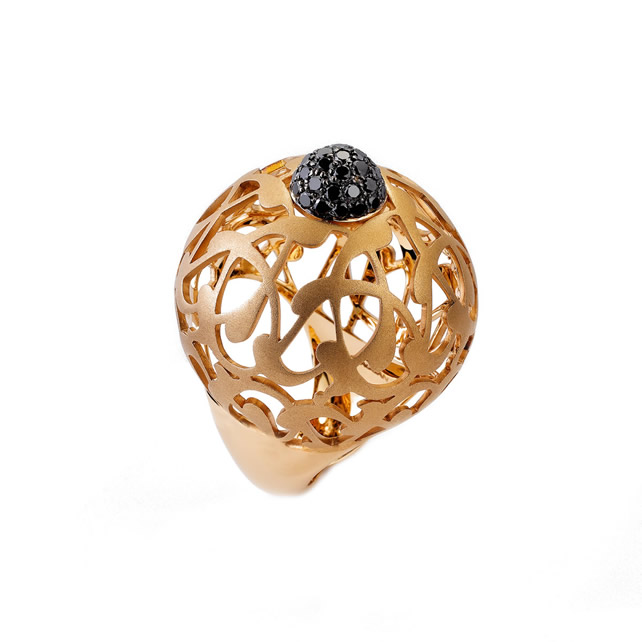 BLACK DIAMOND RUMI RING