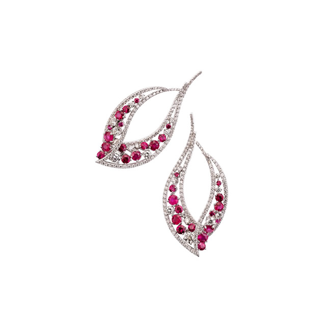 RUBY LEAF EARRINGS