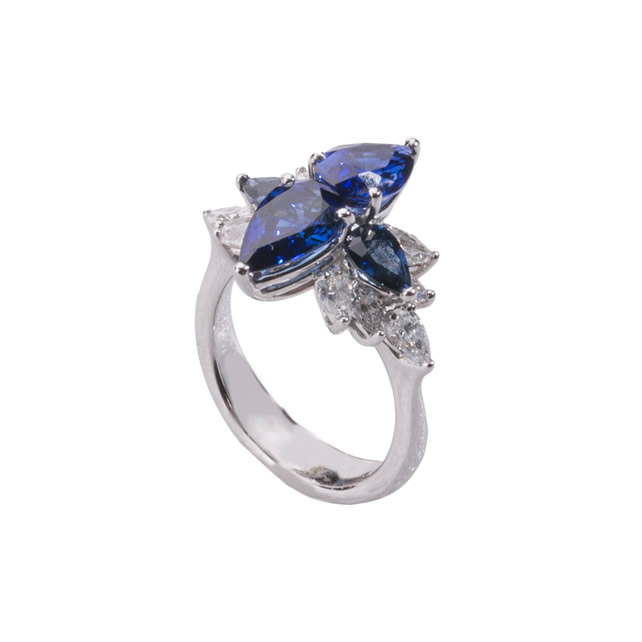 SAPPHIRE DROP RING