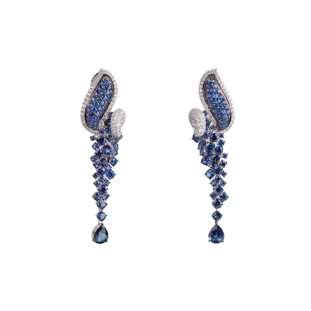 SAPPHIRE LEAF EARINGS