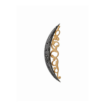 Black Diamond Crescent Brooch