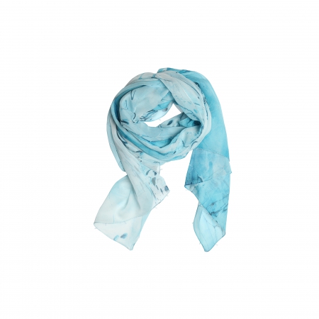 Ebru Patterned Silk Scarf