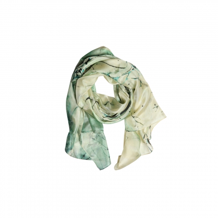 Ebru Patterned Silk Scarf