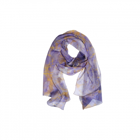 Ebru Patterned Silk Scarf