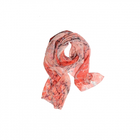 Ebru Patterned Silk Scarf