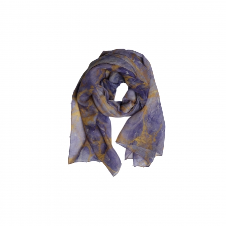 Ebru Patterned Wool Scarf