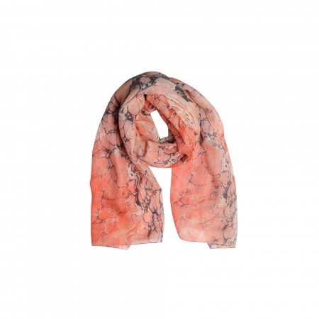 Ebru Patterned Wool Scarf