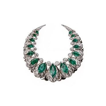 Emerald Moon Brooch