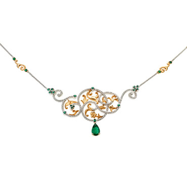 Emerald Rumi Necklace