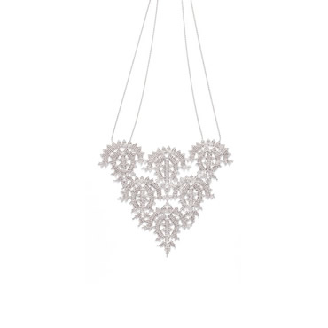 Platinum Needle Lace Necklace