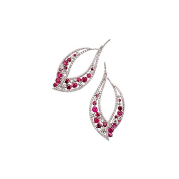 Ruby Leaf Earrings