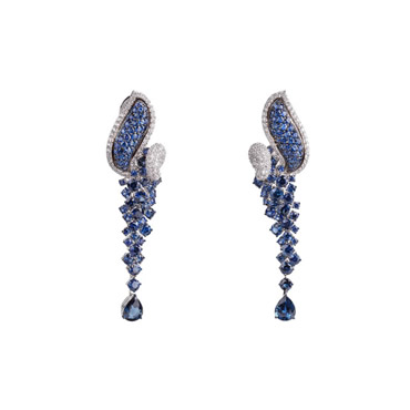 Sapphire Leaf Earings