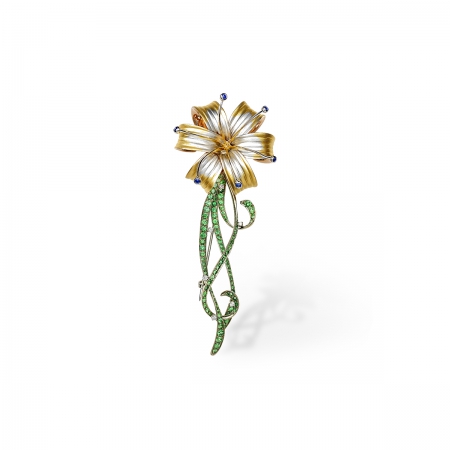 Sapphire Lily Brooch