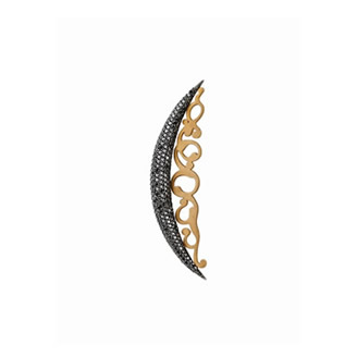 BLACK DIAMOND CRESCENT BROOCH