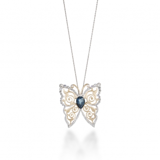 LONDON BLUE TOPAZ HOWTHORN BUTTERFLY NECKLACE