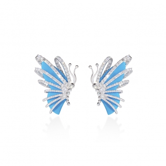 TURQUOISE HOWTHORN BUTTERFLY EARRING